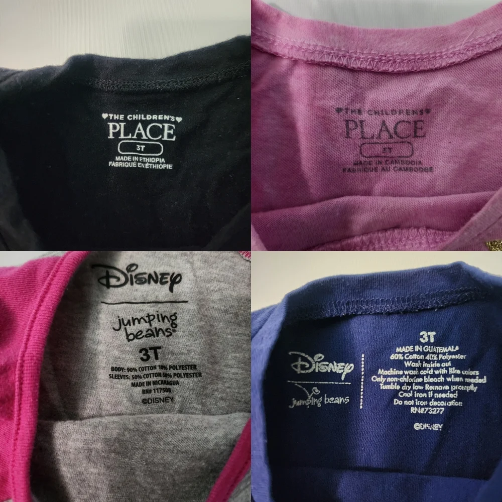 Girls Long Sleeve Tops Bundle Size 3T The Children’s Place & Disney Jumping Bean